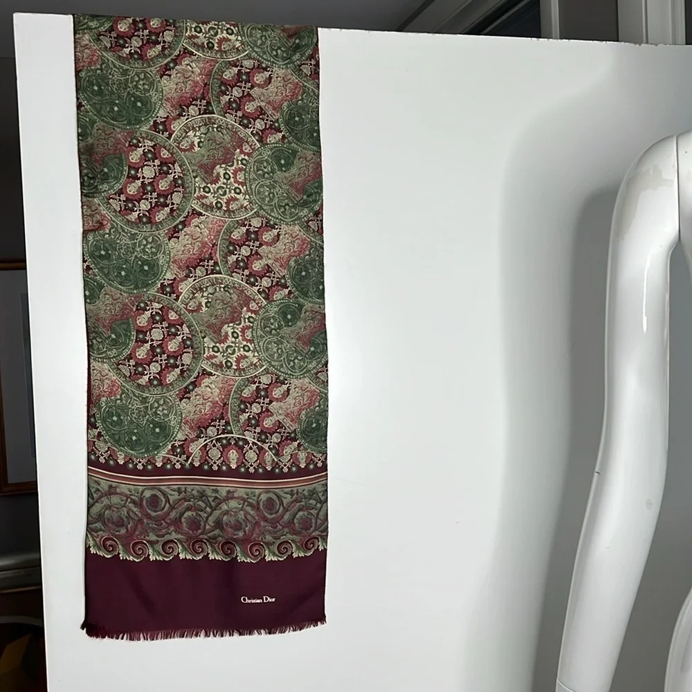 Christian Dior Monsieur Silk Wool Scarf Made in Italy 54” x 10.25”
